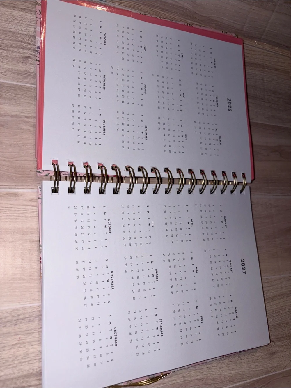 Be A Light Floral 18-Month Agenda with Gold Pen - Pink